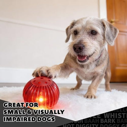 Pet Qwerks Blinky Babble Ball - Flashing Interactive Chew Dog Toy - Small - Image 4