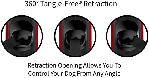TUG Oval 360° Tangle-Free Retractable Dog Leash with Integrated Waste Bag Dispenser (Large, Red) - Image 5