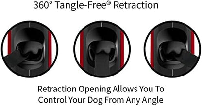 TUG Oval 360° Tangle-Free Retractable Dog Leash with Integrated Waste Bag Dispenser (Large, Red) - Image 5