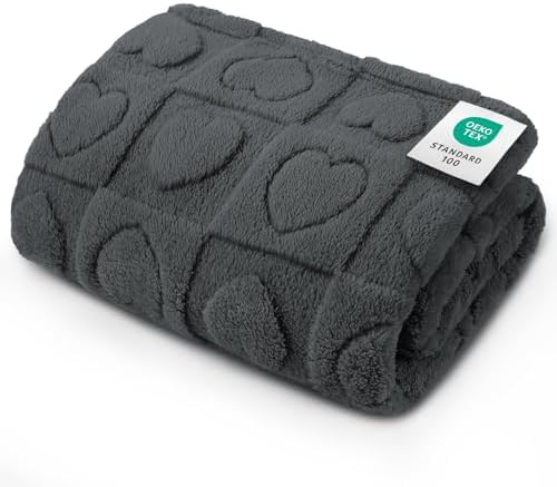 Luciphia Small Dog Blanket Washable Pet Bed Cover Soft Fluffy Puppy Blanket with Premium Fleece 300GSM Cozy Calming Cat Blankets for Indoor Cats Grey 30x20 inch by luciphia