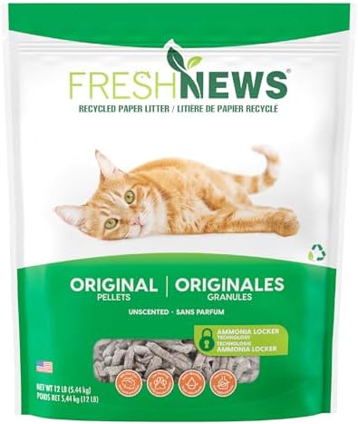 Fresh Pellet Non-Clumping Paper Cat Litter, 12 Pound by FreshNews