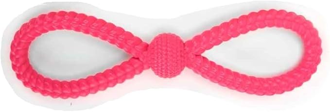 Figure 8 Dog Toys Fun and Colorful Choices Tug Toss Fetch Play Ropes or Rubber Loops (Rope X Red)