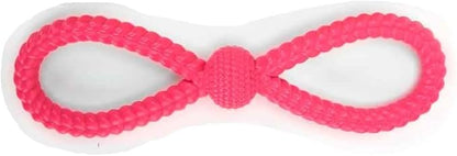 Figure 8 Dog Toys Fun and Colorful Choices Tug Toss Fetch Play Ropes or Rubber Loops (Rope X Red)