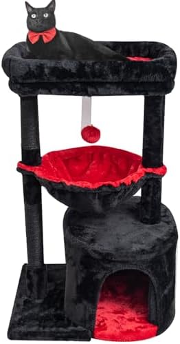 SYANDLVY Gothic Cat Tree with Coffin Bed for Indoor Cats, Modern House by SYANDLVY