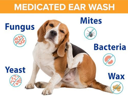 Truseb Advanced Strength Cat & Dog Ear Infection Treatment TrizmaxEDTA Flush, Medicated Pet Ear Wash, Flush, Dog Ear Cleaner Solution Medicated Ketoconazole 0.1% Helps Ear Itching Redness Swell (12oz) - Image 4