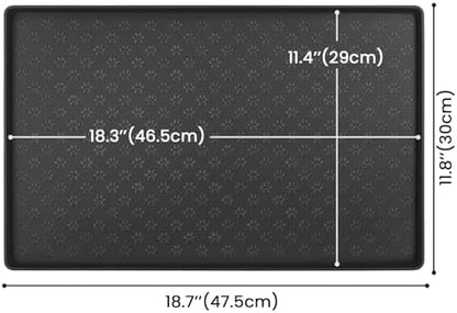 Ptlom Pet Placemat for Dog and Cat, Mat for Prevent Food and Water Overflow, Suitable for Small, Medium and Big Pet, 18" 12", Black, Silicone - Image 3