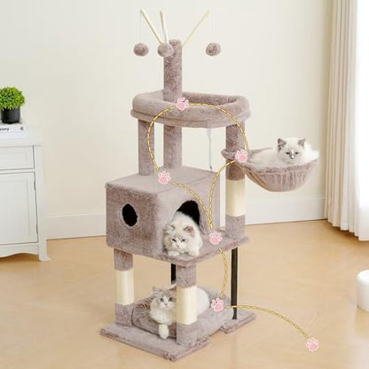 Heybly Cat Tree, 45.3" Cat Tower for Indoor Cats with Large Perch HCT202SMU - Image 2