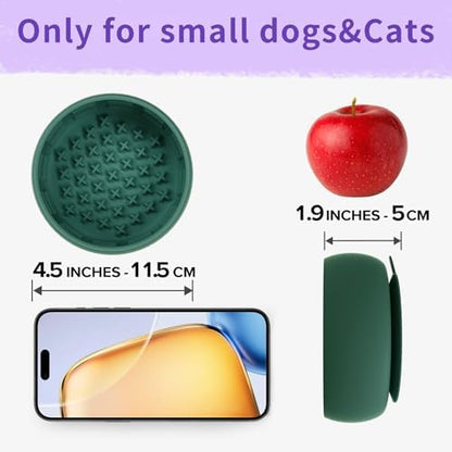 Deep Green Slow Feeder Dog Bowl for Large Breed & Puppies - Prevents Bloat & Improves Digestion - Non-Slip Dog Puzzle Toy with Suction, Made of Food-Grade Silicone(Only for Small Dogs) - Image 2