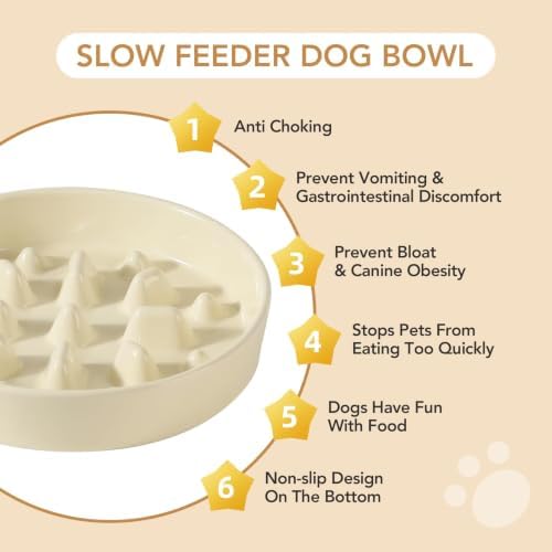 Havniva Ceramic Slow Feeder Dog Bowls, 8.3 in Slow Feeder for Medium Breed - Image 6