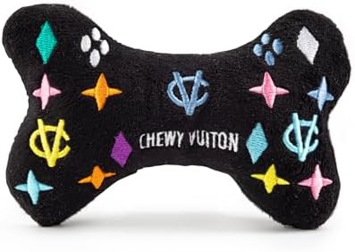 Haute Diggity Dog Chewy Vuiton Bone Plush Dog Toy, Designer Parody Toy - Image 2