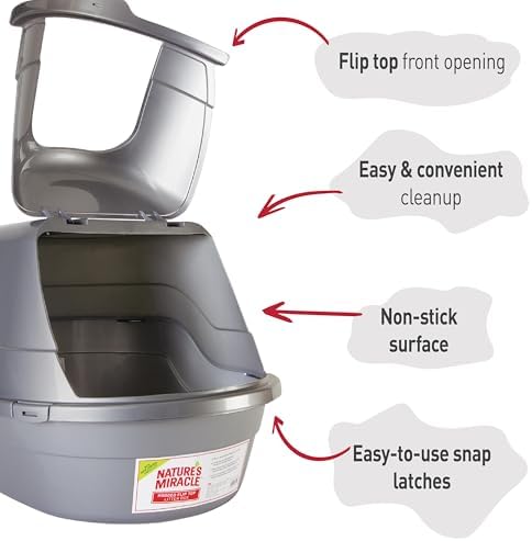 Nature's Miracle Hooded Flip Top Cat Litter Box with Charcoal Filter - Image 4