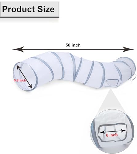 Cat Tunnel, Cat Tunnels for Indoor Cats, S-Shape Foldable Cats Cave - Image 3