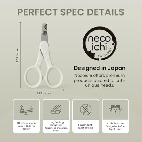 Necoichi Purrcision Stainless Steel Cat Nail Clipper, Made in Japan (Gray) - Image 2