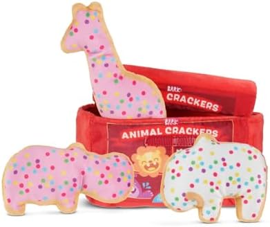 BarkBox Animal Squeakers 4-in-1 Interactive Plush Dog Toy by BARK