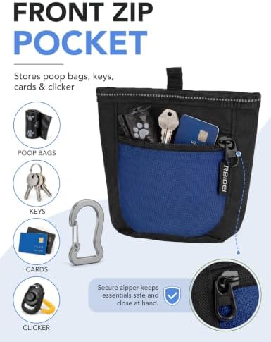 1¼-Cup Magnetic Closures Dog Training Treat Pouch with Clip (Blue) - Image 6