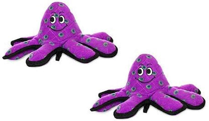 TUFFY - World's Tuffest Soft Dog Toy - Ocean- Squeakers - Multiple Layers. Made Durable, Strong & Tough. Interactive Play (Tug, Toss & Fetch). Machine Washable & Floats. (Octopus, Small 2 Pack)