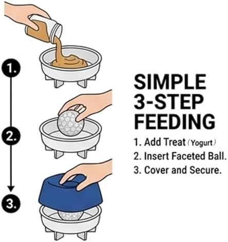 Slow Feeder Dog Bowl for Liquid & Wet Food with Rolling Ball - Image 5