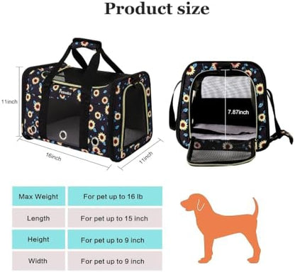 Petmolico Cat Carrier Soft-Sided Airline Approved, Medium, Sunflower - Image 4