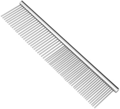 Flexzion Dog Comb, Stainless Steel Grooming Tool, 7 Inch, 45mm Teeth by Flexzion