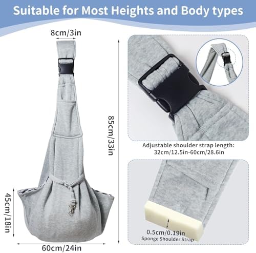 CONLI Small Dog Carrier Sling with Adjustable Strap & Dual Safety - Features Storage Pocket & Detachable Treat Pouch, Hands-Free Pet Sling for Chihuahuas, Yorkies Under 12lbs for Walking, Hiking - Image 3