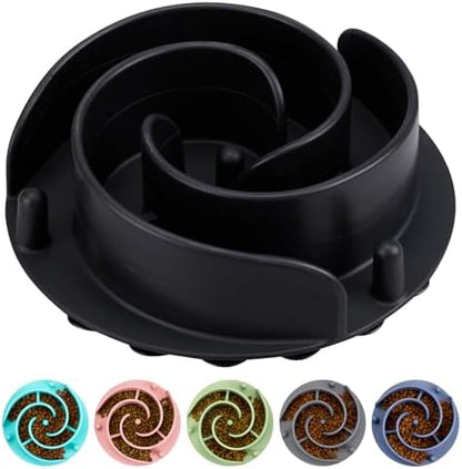 Slow Feeder Dog Bowls Insert, Bestalk Soft Silicone Slow Eating Feeder Insert with Suction Cups for Small, Medium and Large Dogs, Fit into Basic and Elevated Dog Bowls, Black by BESTALK