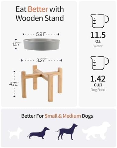 Grey Ceramic Slow Feeder Dog Bowl for Small and Medium Breed,Elevated/Raised 6.1 in Slow Feeding Bowl,Puzzle Dog Food Bowl for Fast Eater,Maze Dish for Fast Eater - Image 2