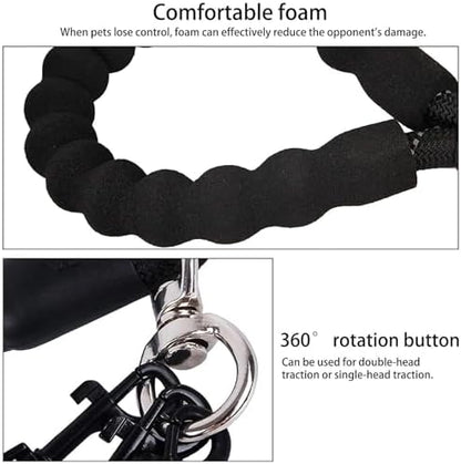 Double Dog Leash,No Tangle Dual Leash with Reflective Strips,Detachable 360° Swivel for Walking and Training Small Medium and Large Dogs(Black,3 in 1) - Image 6