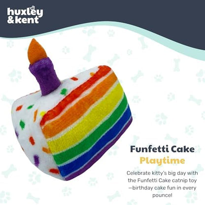 Huxley & Kent Plush Cat Toy - Interactive Catnip Toy for Cats & Kittens - Soft with Crinkle & Catnip - Fun Indoor Play - Funfetti Cake - Image 2