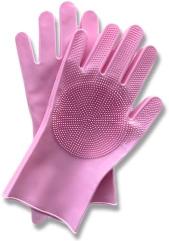 Grooming Gloves for Cats & Dogs - Pet Hair Removal Glove, Silicone Brush for Dog or Cat Washing, Puppy Bath Supplies for Shedding Cleaning Bathing & Massage, Fur Remover Mitt, Shower Shampoo Scrub - Image 4