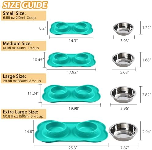 Hubulk Pet Dog Bowls 2 Stainless Steel Dog Bowl with No Spill Non-Skid Silicone Mat + Pet Food Scoop Water and Food Feeder Bowls for Feeding Small Medium Large Dogs Cats Puppies (Medium, Mint Green) - Image 4