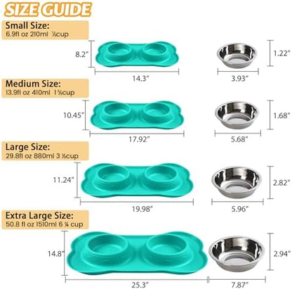 Hubulk Pet Dog Bowls 2 Stainless Steel Dog Bowl with No Spill Non-Skid Silicone Mat + Pet Food Scoop Water and Food Feeder Bowls for Feeding Small Medium Large Dogs Cats Puppies (Medium, Mint Green) - Image 4