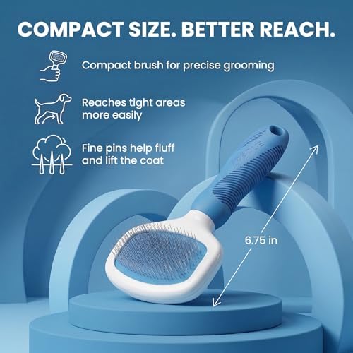 Poodle Pet Slicker Brush - For Dogs, Cats, and Rabbits - Removes Matted Fur, Knots, and Loose Hair - Suitable for Grooming Doodles and Goldendoodles with Short or Long Hair - Image 4