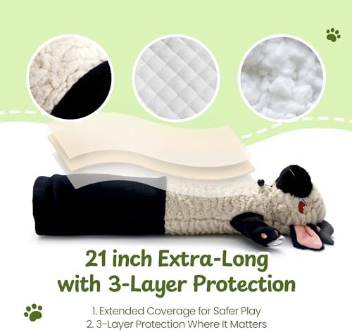 Cat Wrestling Glove, 22 inch Cat Puppet Wrestler with 3 Catnip Pouches & 3 Layer Resistant Protection, Interactive Cat Toy with Removable Bell for Boredom Relief & Mental Stimulation, Sheep - Image 3