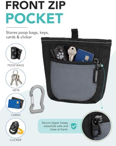 1¼-Cup Magnetic Closures Dog Training Treat Pouch with Clip (Gray) - Image 6