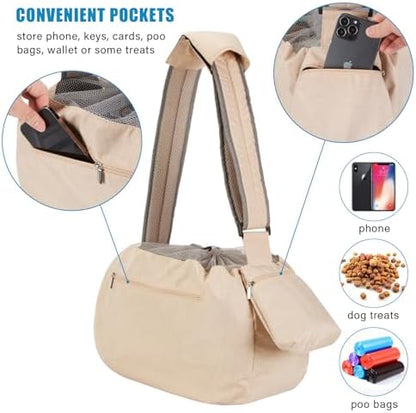 Ownpets XL Dog Sling 15-25lbs, Hands-Free Carrier with Bottom Support Pad - Image 2