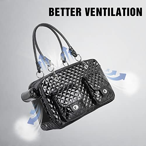 Fashion Pet Carrier Dogs Cat Small Animals Purse Bag, Leather Pet Carriers Dog Puppy Kitten Tote Travel Handbag TSA Airline-Approved - Image 5