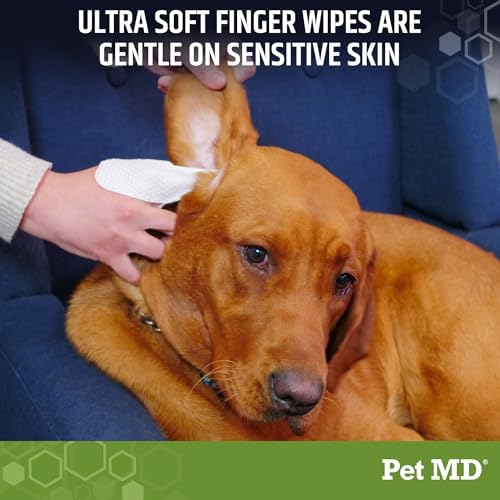 Pet MD Dog Ear Finger Wipes - with Eucalyptus & Aloe Vera for Dogs - 50 ct - Image 4