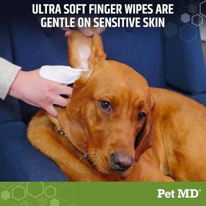 Pet MD Dog Ear Finger Wipes - with Eucalyptus & Aloe Vera for Dogs - 50 ct - Image 4