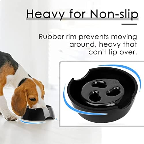 Super Design Slow Feeder Dog Bowl, Melamine, 1.5 Cup, Black, 8.6 x 8.4 x 2.7 in, 1.39 Pounds - Image 5