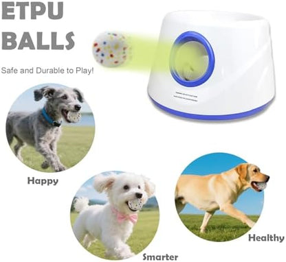 MEKAPLE Automatic Dog Ball Launcher, Upgraded Interactive Dogs Balls Thrower for Small Dogs, Distance Adjustable Mental Stimulating Dog Toys with 4 Durable Etpu Balls 2.2 Inch (Blue) - Image 2