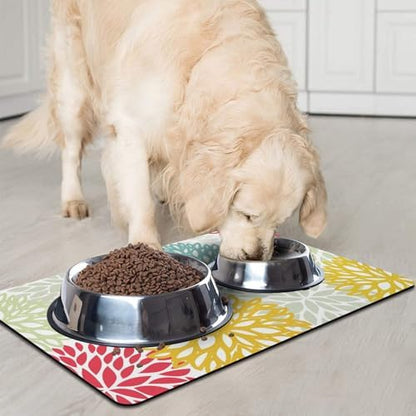 Dog Food Mat for Floors, Absorbent Pet Cat Food Bowl Mat, 2 Pack - Image 3