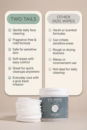 Two Tails Dog Eye Wipes, Fragrance-Free, 100 Disposable Wipes - Image 5