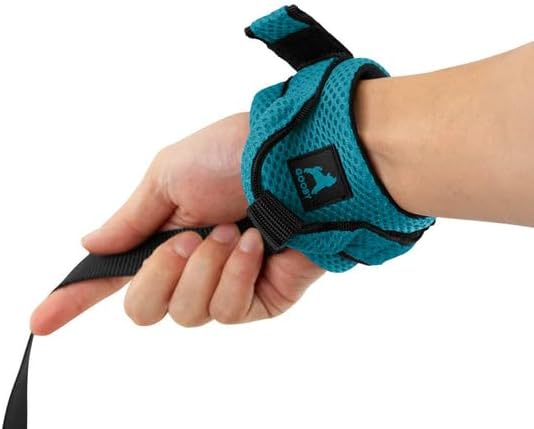Gooby Soft Mesh Wrist Band Surfer Leash - Turquoise, 6 FT - Comfortable Hands Free Leash with Elastic Band for Small, Medium and Large Dogs
