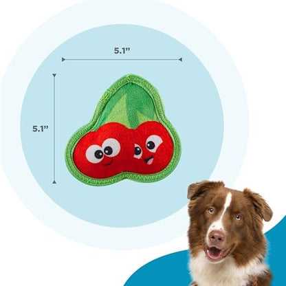 Outward Hound Tough Skinz Durable Squeaky Dog Toy with Two Tough Layers, Cherries, Red, Small - Image 5