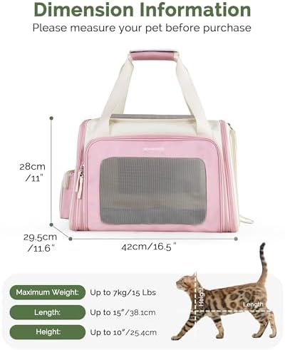 Homespon 34.5L Soft-Sided Cat Dog Carrier, Airline Approved Pet Bag - Image 2