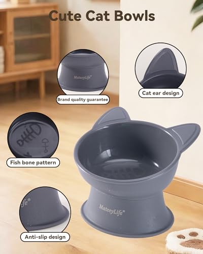 MateeyLife 2 Pack Elevated Cat Food Bowls for Indoor Cats & Kittens - Image 5