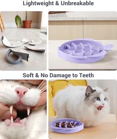 Coomazy Slow Feeder Cat Bowl Silicone Pet Puzzle Feeder for Slow Eating - Image 6