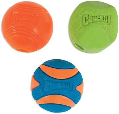 Chuckit Gen 1 Fetch Pack Dog Balls - Interactive Dog Toys, High-Bounce Fetch Ball, Floating Ultra and Rugged Balls, Durable - Size Medium, 2.5-inch Diameter, Set of 3 by Chuckit