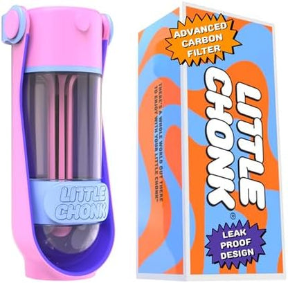 Lil Gulp Dog Water Bottle 15 Fl oz Portable Travel Bottle (Cotton Candy) by LITTLECHONK