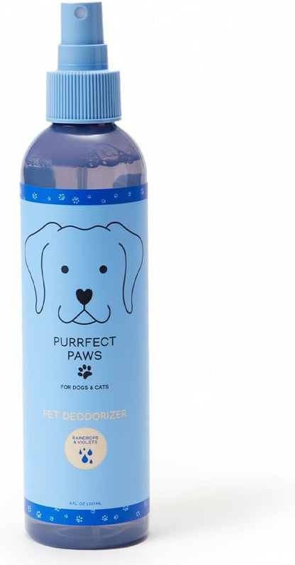Pet Odor Neutralizing Air and Fabric Spray — Pet-Safe Deodorizer with Zinc Salt — Vegan and Cruelty-Free — Fresh Rain & Wild Violet Scent – Made in USA by Purrfect Paws